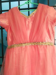 Peach Party Wear Gown