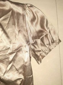 🥂 Champagne Luxe Satin Top — AUTHENTIC MANGO SUIT