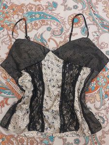 Sheer Lace Trim Top