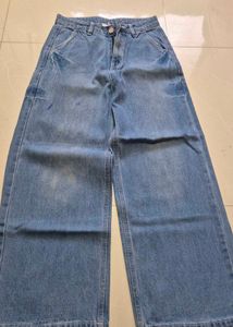 Wide Leg Light Wash Denim Jeans