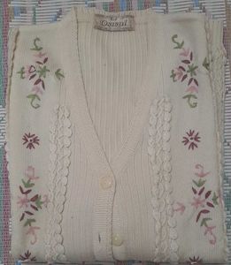 Vintage Floral Embroidered Cardigan