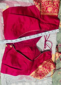 Pink Green Silk Saree-Blouse