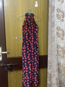 Boho Print Halter Neck Maxi Dress