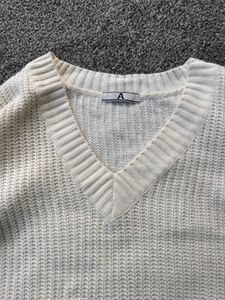 Cozy V-Neck Striped Cuff Sweater