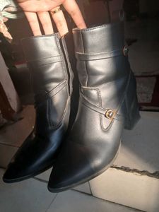 Black Ankle Boots with Buckle Detail