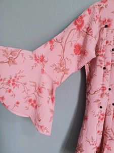 Pink Floral Print Top