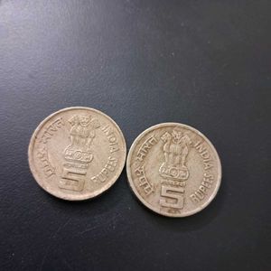 Two 1995 commemmorative rs5 coins