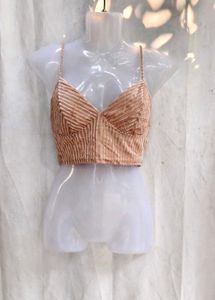 91110. Shimmer Striped Crop Top