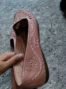 Stylish Rose Gold Embellished Flats