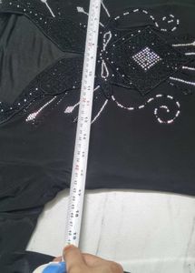 Elegant Black Embellished Abaya Gown
