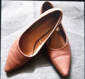 Allen Solly Chic Pink Croc Embossed Flats