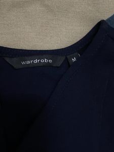 Wardrobe by westside Blue Off Shoulder Mini Dress