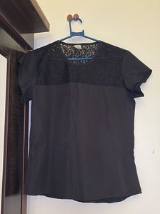 Black mesh top