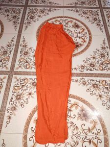 Elegant White and Orange Embroidered Suit Set