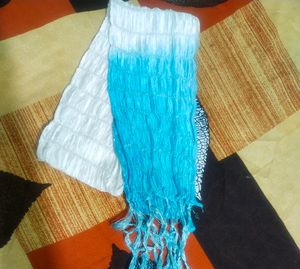 Sky Blue Colour Kurta Payjama Dupatta Set For Boys