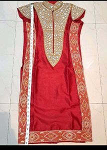 Mirror Silk Kurta Set With Embroidery