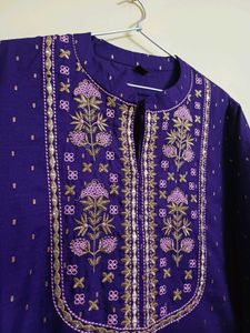 Purple Kurta with Intricate Embroidery