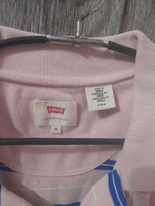 Pink Striped Levi's Polo TShirt