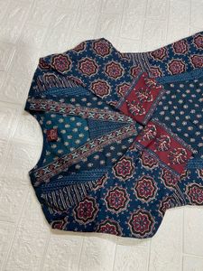 Elegant Teal Kurta Set with Intricate Print