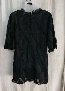 77209. Elegant Black Textured Kurta