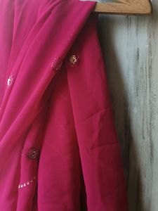 Hot Rose Pink Saree