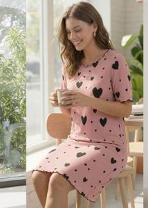 Pink Heart Print Top