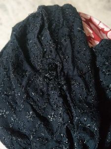 Black Embroidered Cotton Ethnic Kurti 🤍
