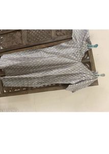Elegant Grey Kurta Set with Gold Leaf Print