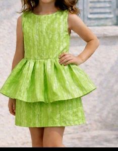 Girls Green Peplum Dress