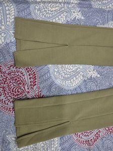 h&amp;m Olive Green Textured bodycon Pants