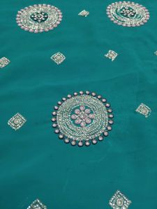Heavy sequence work saree