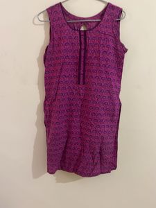 Vibrant Purple Printed Kurti
