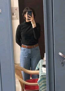 Classic Black Turtleneck Pullover
