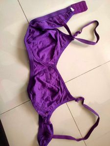 Charming Floral Print Purple Bra