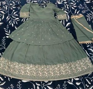 Green Embellished Lehenga Choli
