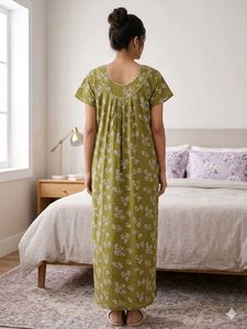 Floral Print Cotton Nightgown