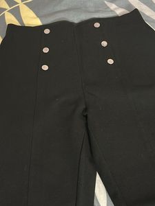 High Waisted Button Detail Pants