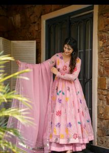 Pastel pink anarkali