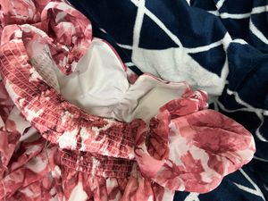 Aesthetic Floral Print Peplum Top(unused)
