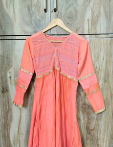 Beautiful Peach Ethnic Kurta Size-34