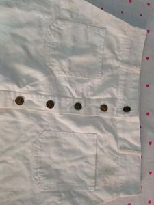 White Button-Up Shorts