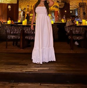white tube long dress