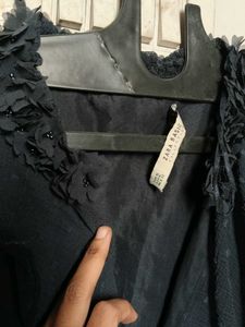 Zara Chic Black Ruffled Mini Dress