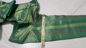 Green Brocade Blouse with Full Sleeves