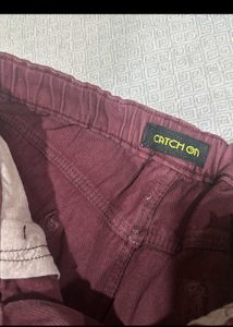 Burgundy Wide Leg Jeans