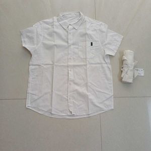 Decathlon Pure Cotton White Shirts - Set of 2