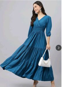 Elegant Teal Tiered Maxi Dress