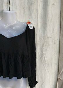 Chic Black Peplum Top
