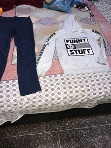 Grey "Funny Stuff" Hoodie and Pants Set