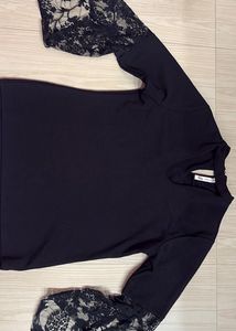 Chic Black Lace Sleeve Top